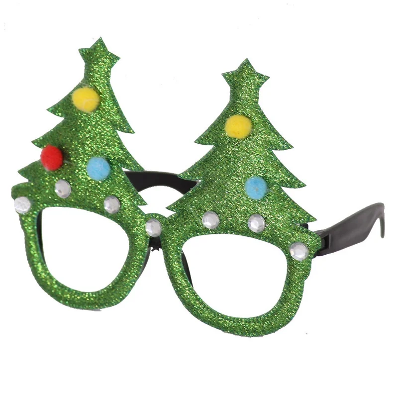 5Pcs / Set Christmas Eyeglasses Plastic Glasses Eyewear Party Photo Prop - Green / Christmas Tree