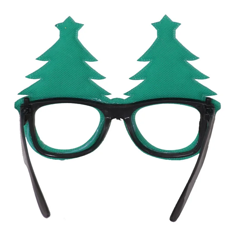 5Pcs / Set Christmas Eyeglasses Plastic Glasses Eyewear Party Photo Prop - Green / Christmas Tree