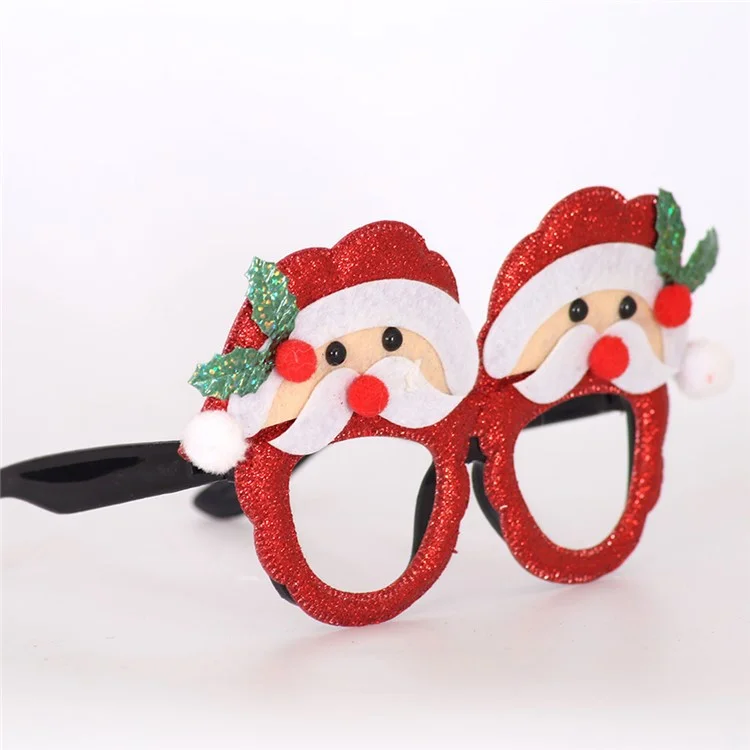 5Pcs / Set Christmas Eyeglasses Plastic Glasses Eyewear Party Photo Prop - Santa