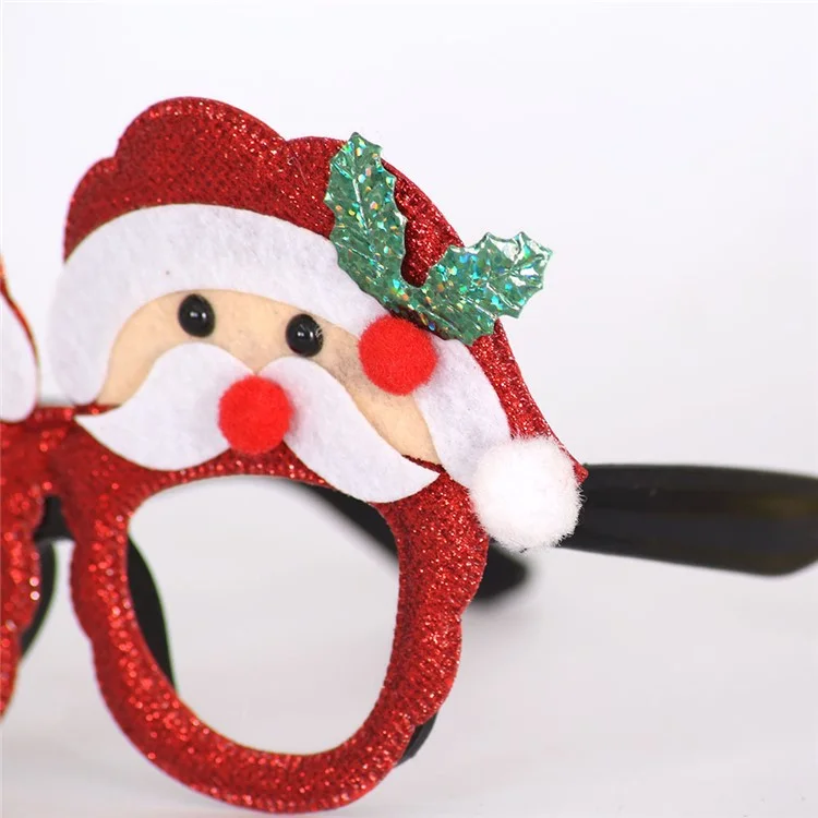5Pcs / Set Christmas Eyeglasses Plastic Glasses Eyewear Party Photo Prop - Santa