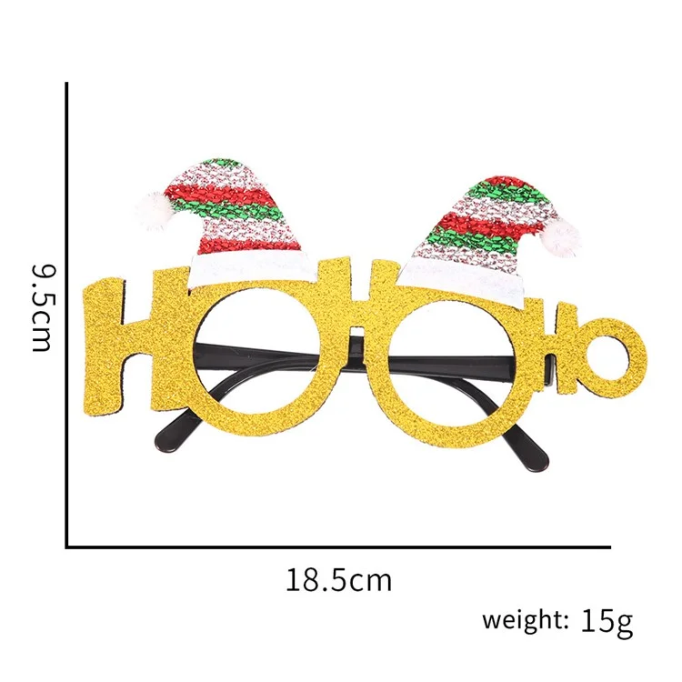 5Pcs / Set Adults Kids Christmas Glasses Xmas Tree Hat Plastic Eyeglasses Party Supply - Gold / HOHO
