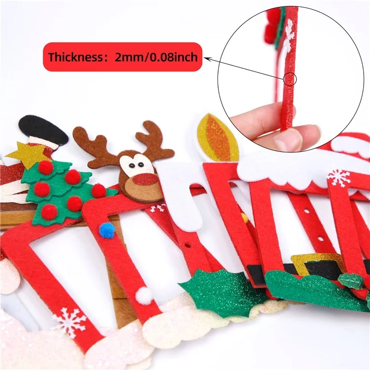 8 piezas de pegatinas de tela de fieltro navideñas para interruptores de pared, decoraciones de Navidad, Papá Noel, reno y muñeco de nieve