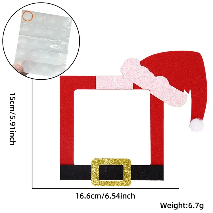 8 piezas de pegatinas de tela de fieltro navideñas para interruptores de pared, decoraciones de Navidad, Papá Noel, reno y muñeco de nieve