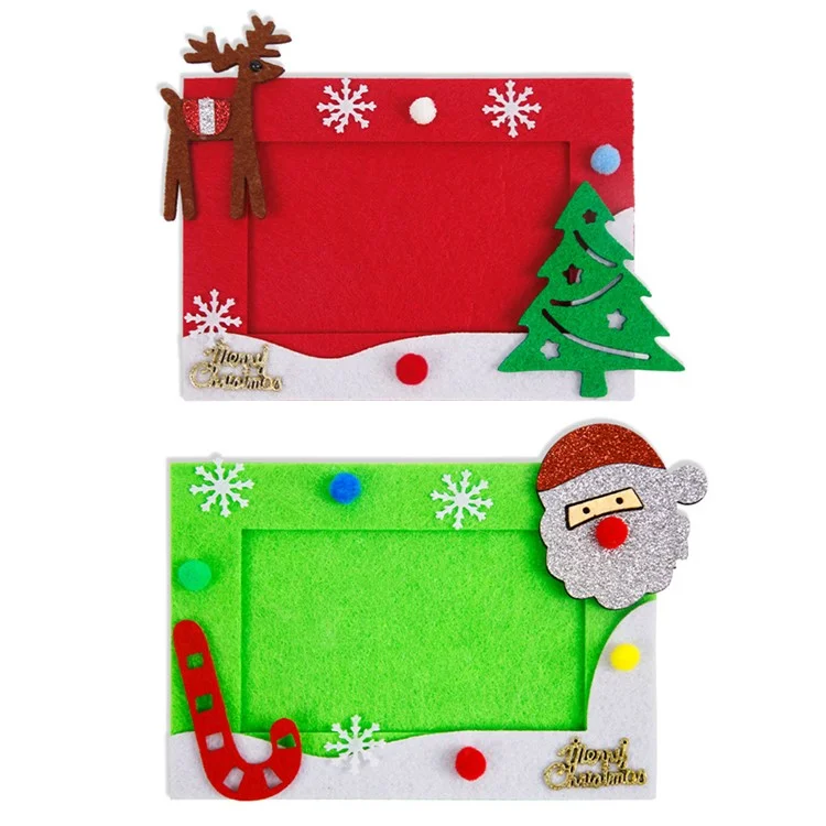 2PCS Adornos de Foto de Navidad Marcos de Fotos Decoraciones Árboles de Navidad Renos Decoración