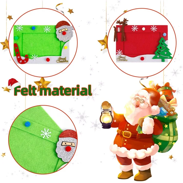 2PCS Adornos de Foto de Navidad Marcos de Fotos Decoraciones Árboles de Navidad Renos Decoración