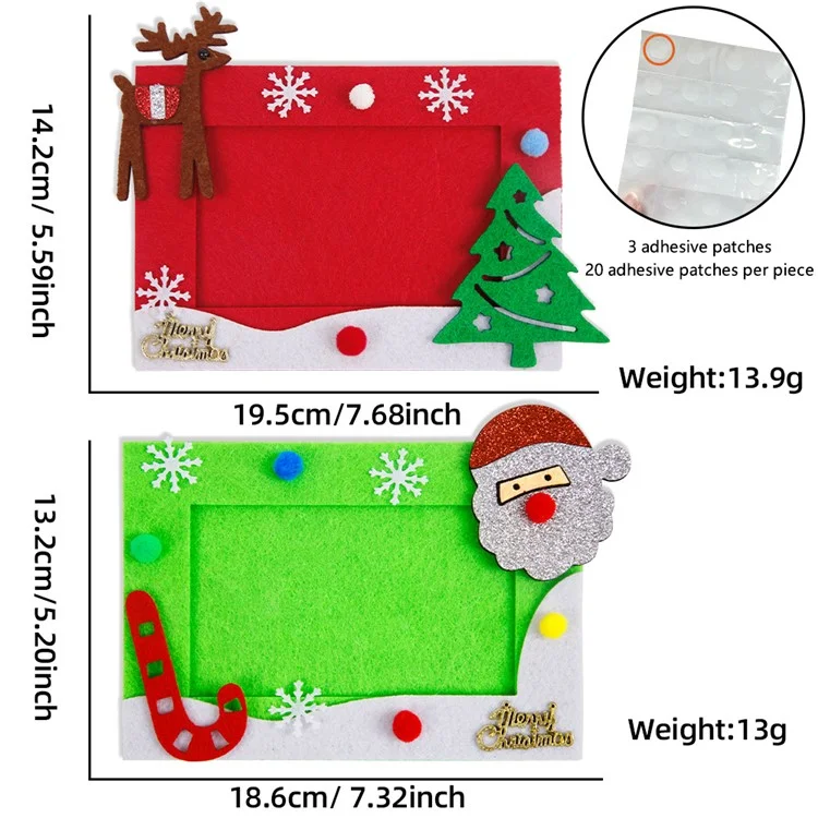 2PCS Adornos de Foto de Navidad Marcos de Fotos Decoraciones Árboles de Navidad Renos Decoración