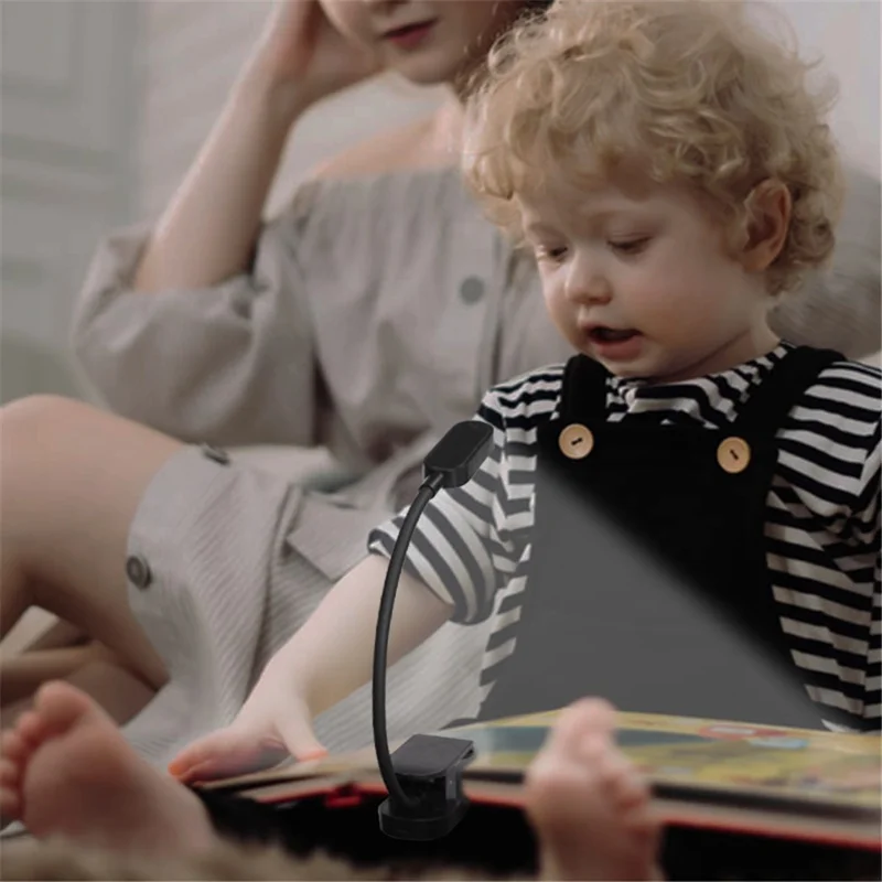 ST-8036 Rechargeable Clip-on LED Light 3 Color Temperature Dimmable ABS Reading Lamp