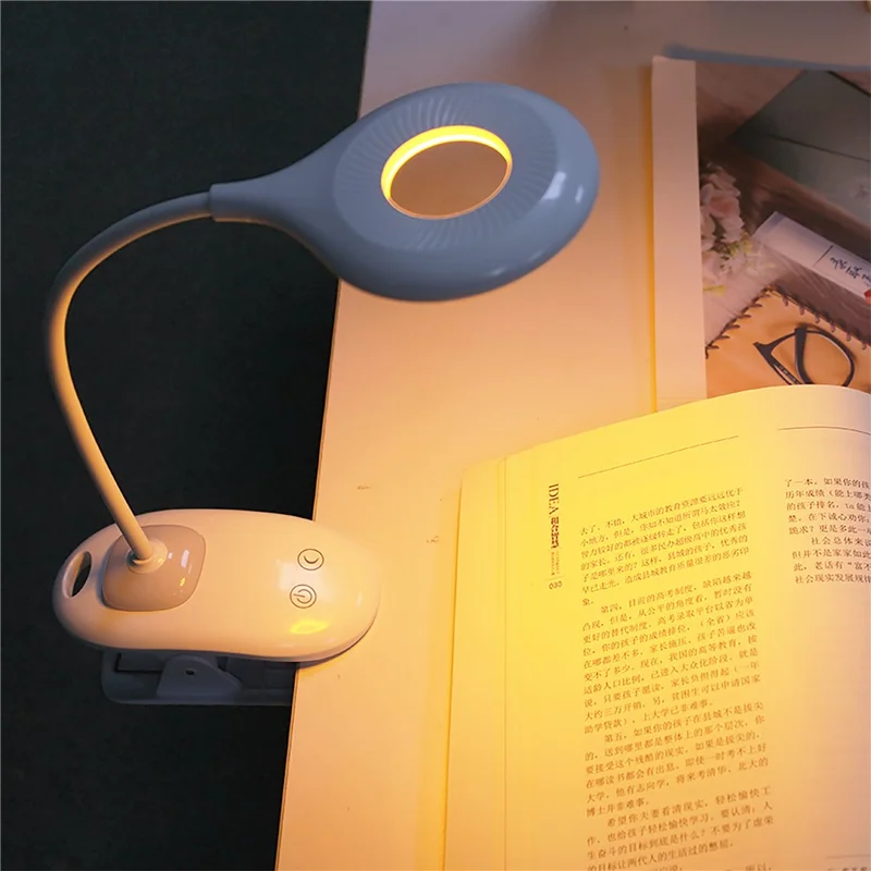 ST-8030 Clip-on LED Light 3 Color Temperature Touch Control Rechargeable ABS Reading Lamp