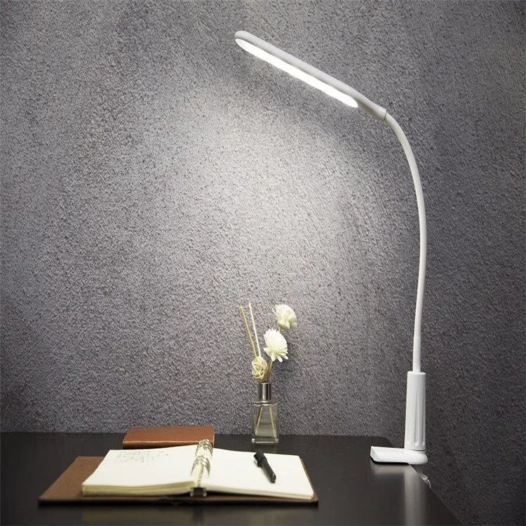 ST-8029 USB Powered Clip-on LED Reading Light Stepless Dimming Touch Control Table Lamp - White