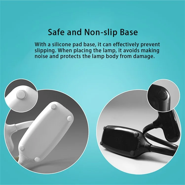 ST-8021 3 Color Temperature Clip-on LED Light Home Dormitory USB Charging Reading Lamp - Black