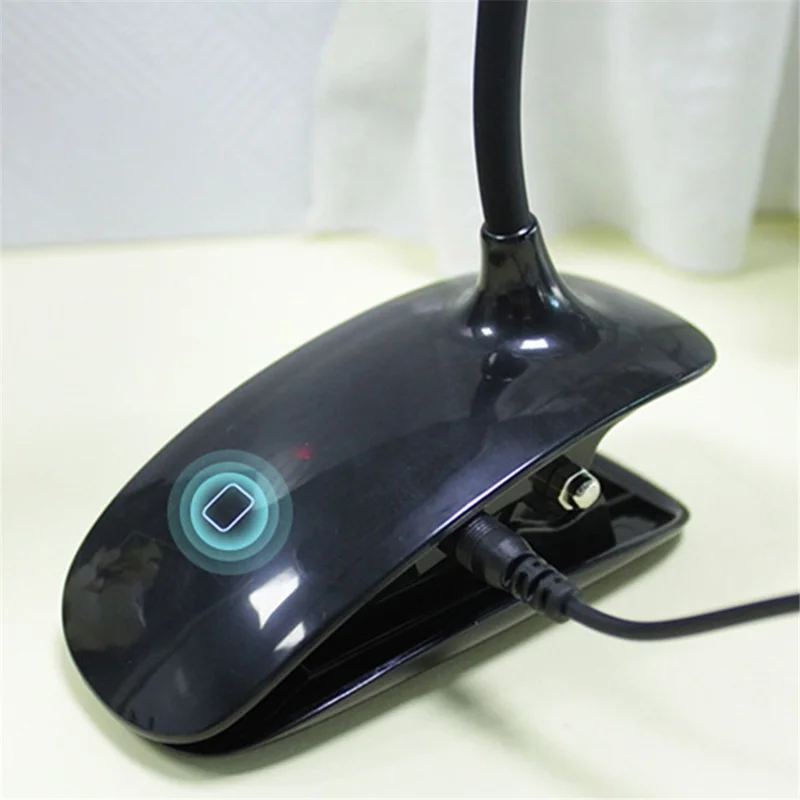 8013A Adjustable Hose Clip-on LED Table Light Touch Control USB Charging Student Reading Lamp