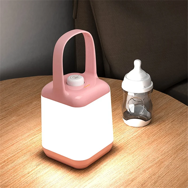 TB-10S Handheld Table Lamp 3 Color Temperature Dimmable Bedside Night Light - Pink