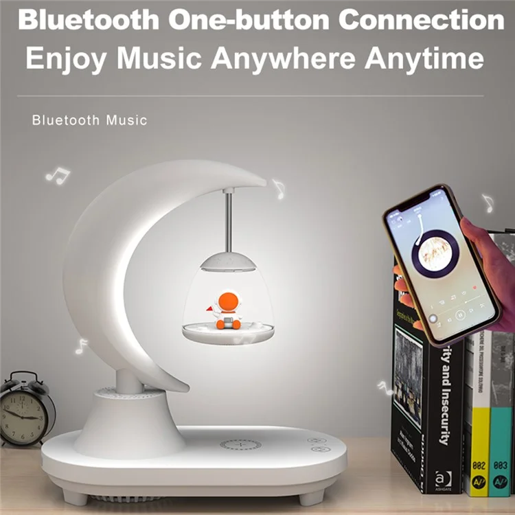 TB-22SULIWBT Lámpara nocturna con altavoz Bluetooth, diseño de astronauta, 7 colores, regulación continua y carga inalámbrica de 15 W 