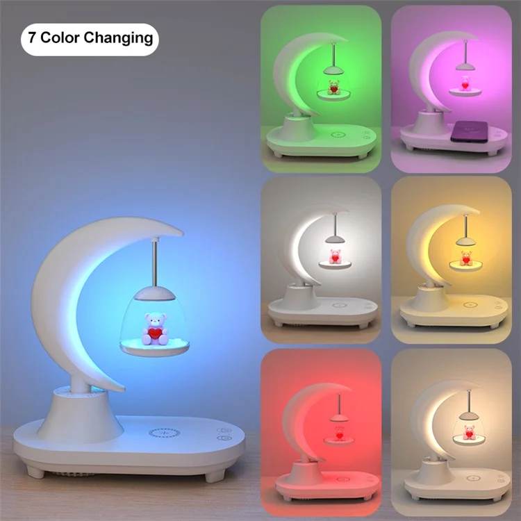Enceinte Bluetooth TB-22SFLIWBT Colorful Ambient Light Cute Bear Style Table Lamp avec charge sans fil 15W
