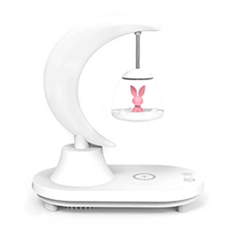 TB-22SFLIWBT Bluetooth-compatible Speaker Colorful Ambient Light Cute Rabbit Style Table Lamp with Wireless 15W Charging