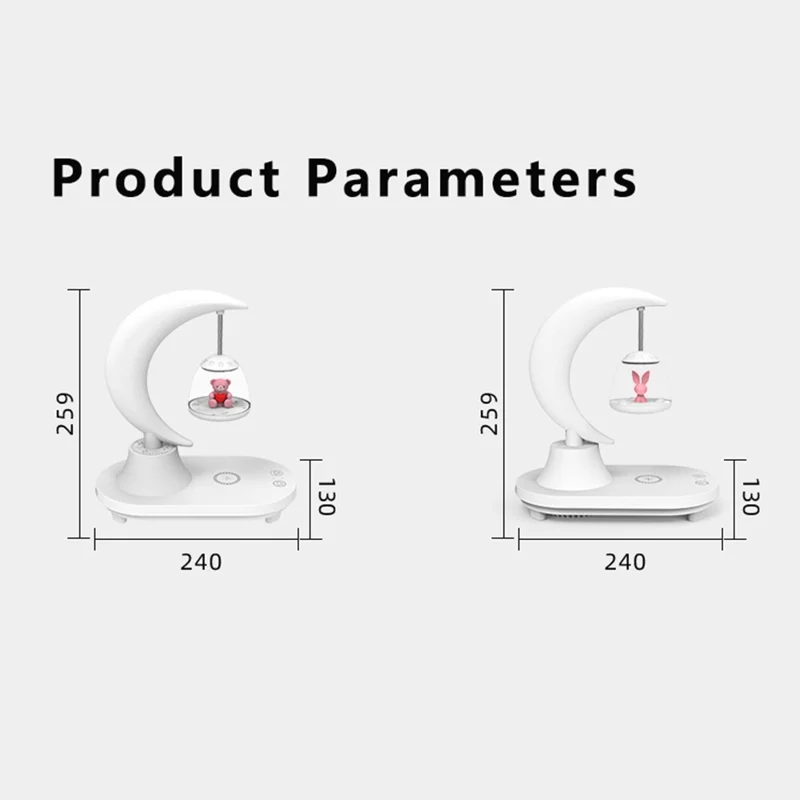 TB-22SFLIWBT Bluetooth-compatible Speaker Colorful Ambient Light Cute Rabbit Style Table Lamp with Wireless 15W Charging