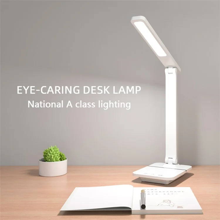 TD-619S-CD Lampe de bureau à gradation USB sans paliers pour étudiant, avec support de téléphone portable