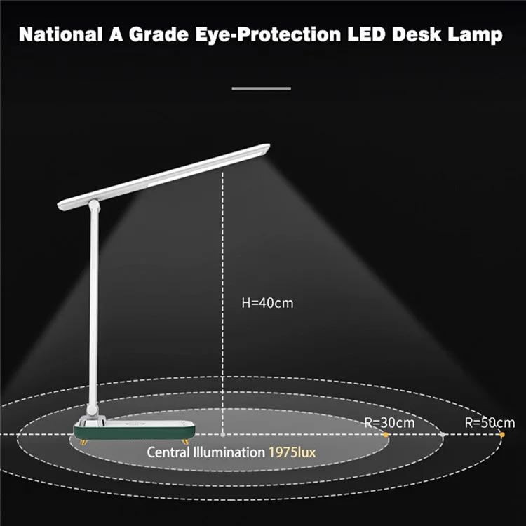 TB-76SLI Eye Protection LED Desk Lamp Dimmable Touch Control Table Light, Built-in 2000mAh Battery