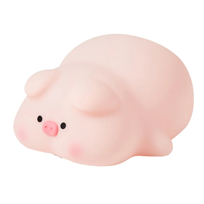 K-1158 Cute Cartoon Pig ABS+Silicone LED Night Lamp Rechargeable Bedside Tap Light (with CE ROHS FCC Certification)