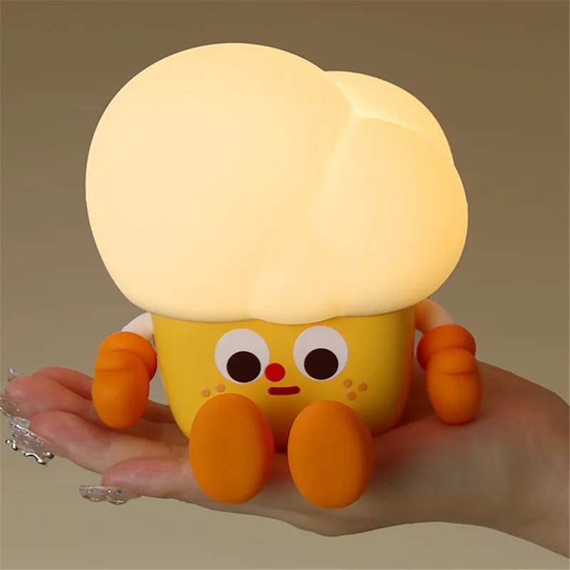 Popcorn Shape Silicone+ABS Touch Night Lamp Bedside Lamp Bedroom Decoration LED Light