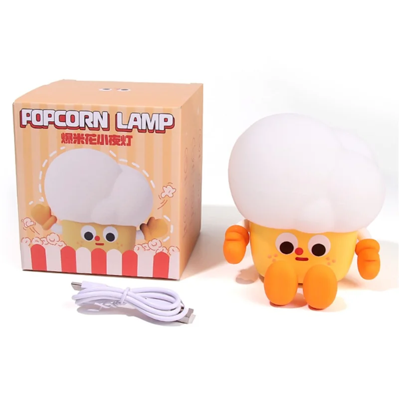 Popcorn Shape Silicone+ABS Touch Night Lamp Bedside Lamp Bedroom Decoration LED Light