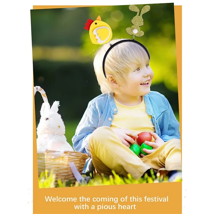 2 Stück Osterhasen-Haarreif, Möhre, Eier, Küken, Kopfband, Party-Requisite - Frohe Ostern