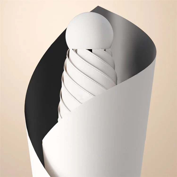 Travel 5-fold 6 Ribs Mini Umbrella Anti-UV Folding Umbrella, with Capsule Case - Beige