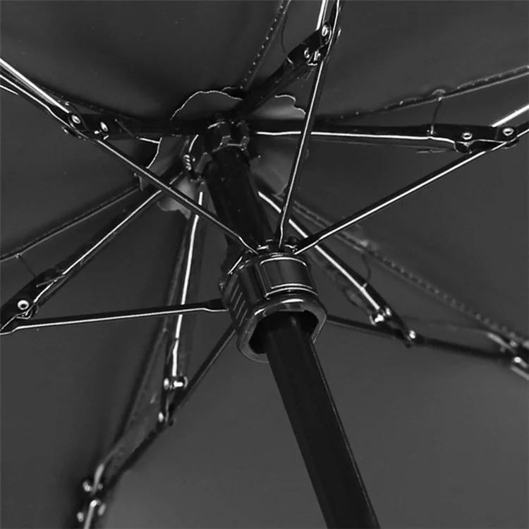 Travel 5-fold 6 Ribs Mini Umbrella Anti-UV Folding Umbrella, with Capsule Case - Beige