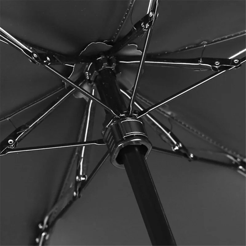 Reise 5-fach 6 Rippen Mini-Regenschirm Anti-UV Faltregenschirm, mit Kapseltasche - Weiß