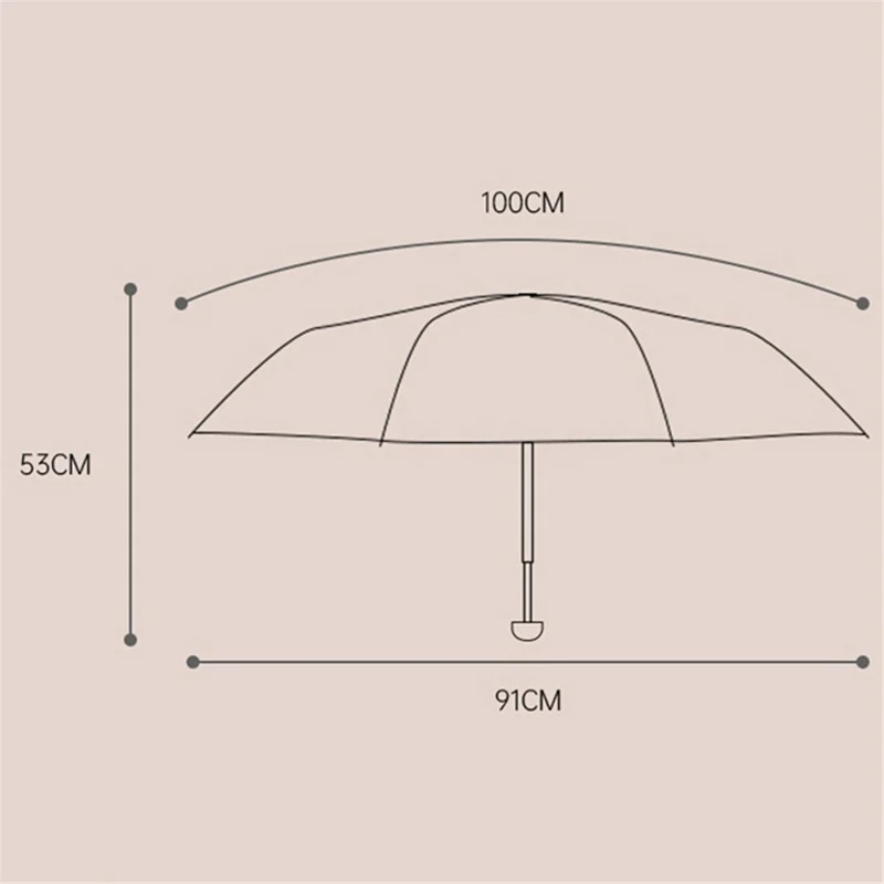 Reise 5-fach 6 Rippen Mini-Regenschirm Anti-UV Faltregenschirm, mit Kapseltasche - Weiß