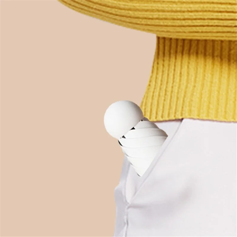Travel Anti-UV Folding Umbrella 5-fold 6 Ribs Mini Umbrella, with Cloth Sleeve - Beige