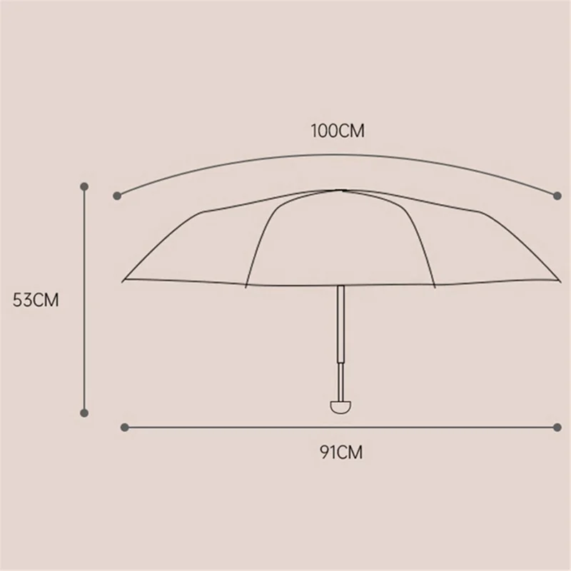 Travel Anti-UV Folding Umbrella 5-fold 6 Ribs Mini Umbrella, with Cloth Sleeve - Black