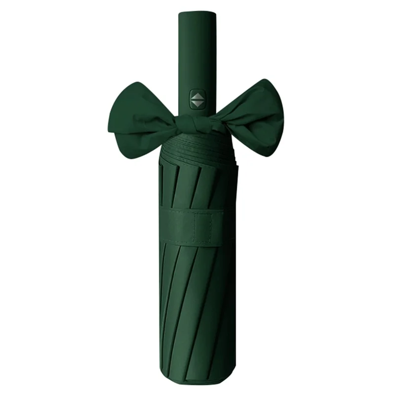 Parapluie automatique pliable en 12 baleines anti-vent, parasol - Vert noirâtre