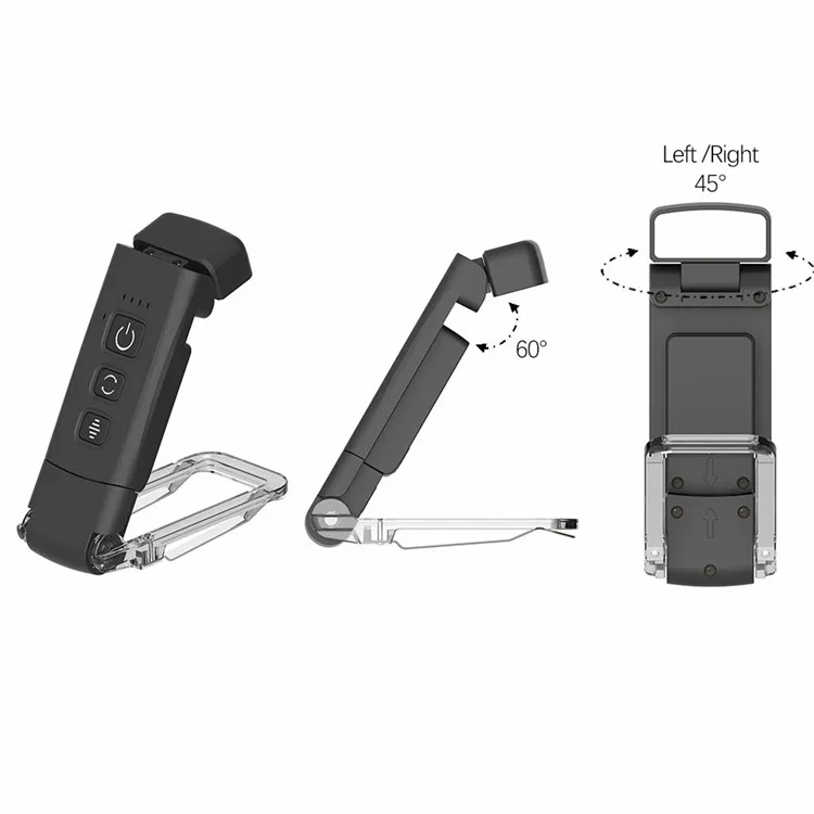 CS-X18 USB Rechargeable Portable Mini Night Light Clip Design Desktop LED Lamp - Black