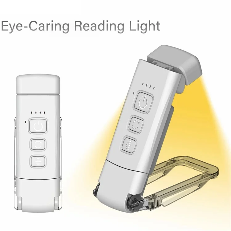 CS-X18 USB Rechargeable Portable Mini Night Light Clip Design Desktop LED Lamp - Black