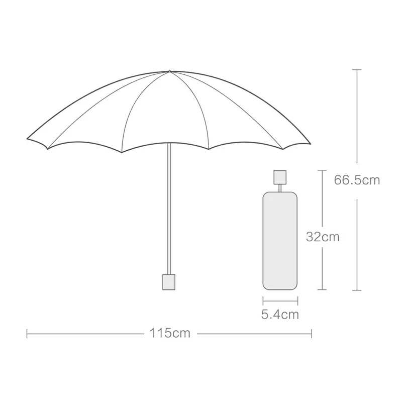 XIAOMIYOUPIN Guarda-chuva Dobrável à Prova de Vento Grande Protetor Solar - Preto