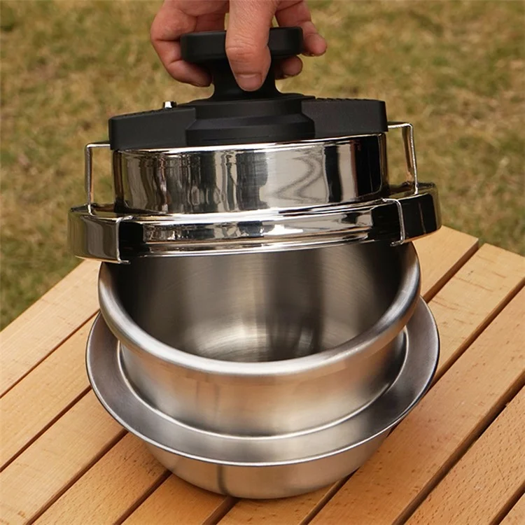 CLS Self-driving Tour Camping Stainless Steel 1.6L Pressure Cooker for 2~4 People (No FDA Certification, BPA Free) - Rotating Open