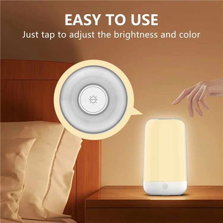 Smart Touch Bedside Lamp Bluetooth-compatible Dimmable Color Night Light Outdoor Music Table Lamp