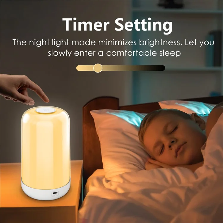 Smart Touch Bedside Lamp Bluetooth-compatible Dimmable Color Night Light Outdoor Music Table Lamp