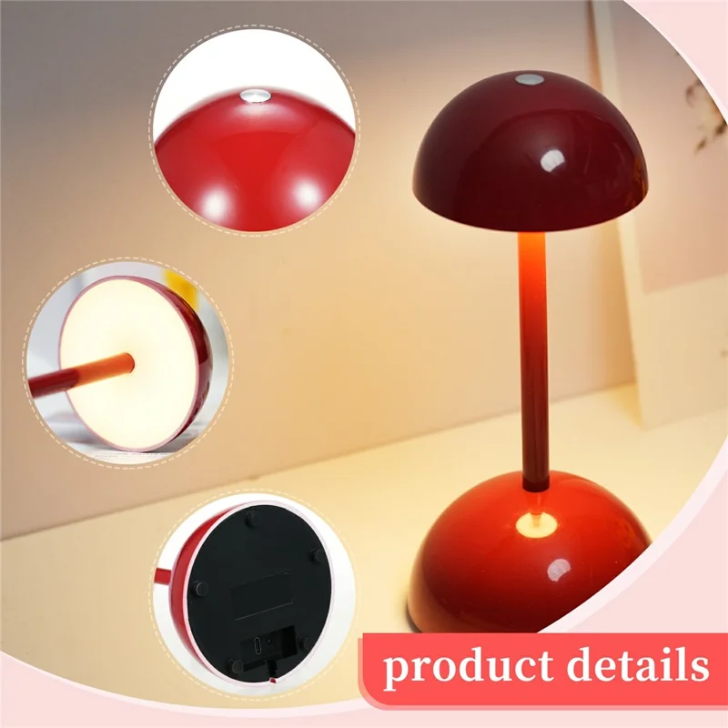 TD-06 Three colors can be switched by touch: white light / warm light / neutral light to create a  Bedside Lamp Mini Battery Operated LED Desk Light - Red
