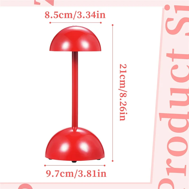 TD-06 Three colors can be switched by touch: white light / warm light / neutral light to create a  Bedside Lamp Mini Battery Operated LED Desk Light - Red