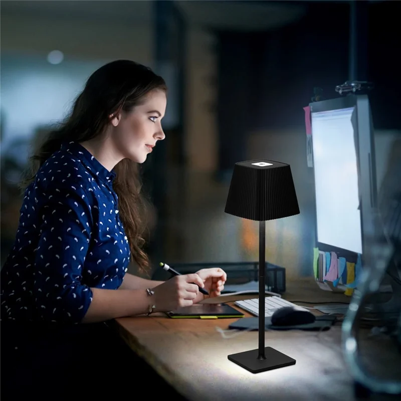 ML-G06 Stepless Dimmable Table Lamp Eye Protection Desk Light, 2000mAh Battery - Black