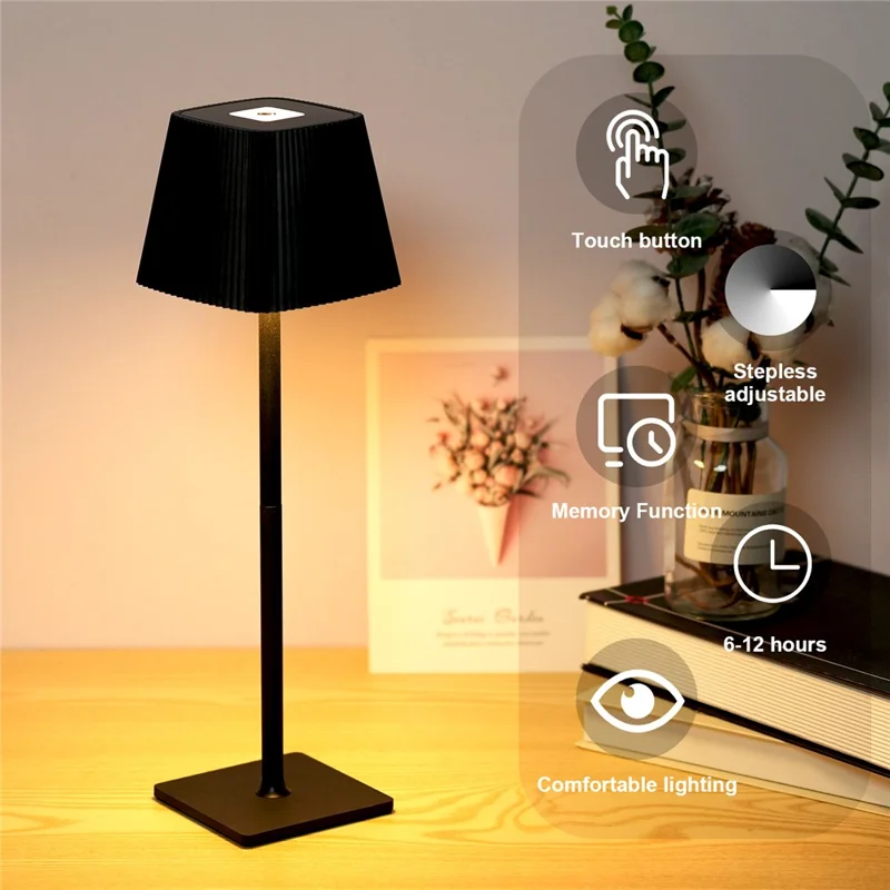 ML-G06 Eye Protection Desk Light Stepless Dimmable Table Lamp, 4000mAh Battery - Black