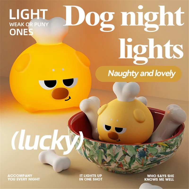 Cute Night Light Children Room Three Gears Cartoon Chicken Leg Timing Bedside Lamp