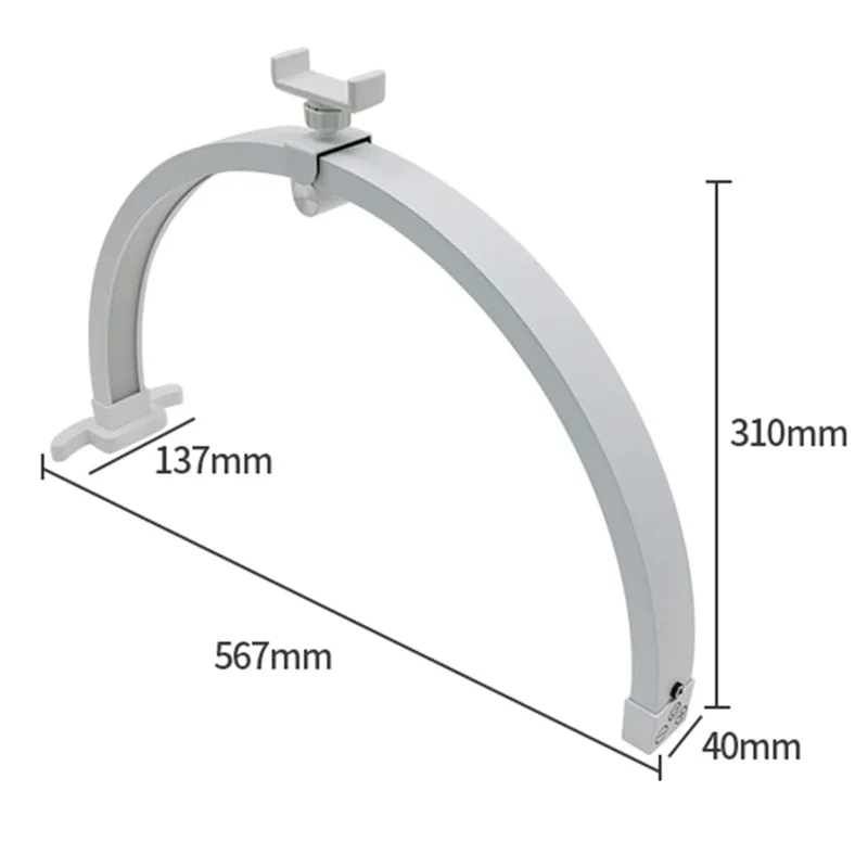 M12X 56cm Touch Control Foldable Desk Nail Light 3 Color Temperature LED Half Moon Lamp - White / EU Plug
