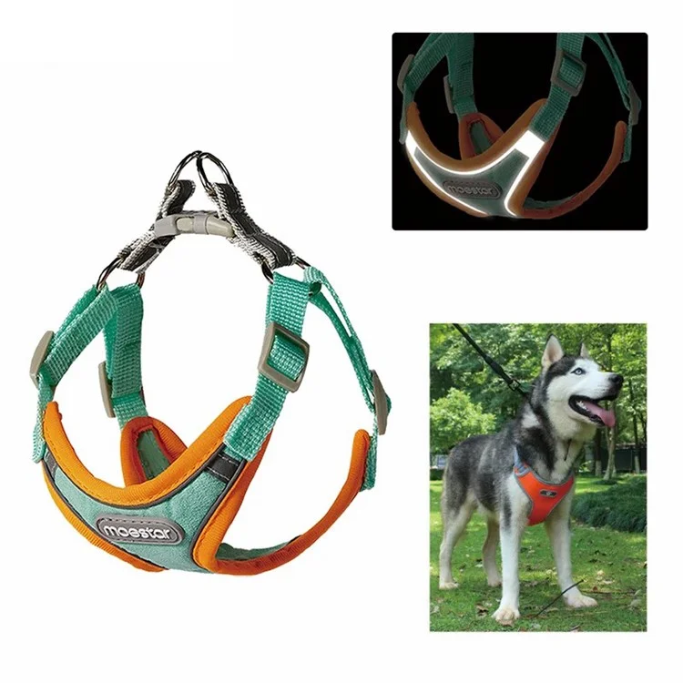 Harnais pour chiens MOESTAR Reflective Front Clip Vest Ajustable Doux Rembourré - S