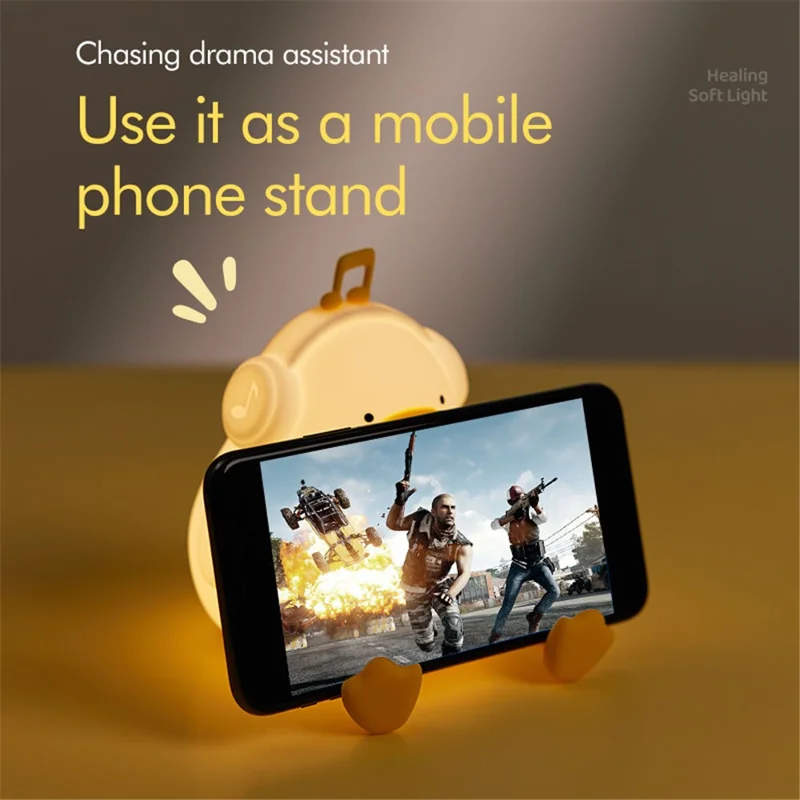 A009 Cute Duck Soft Silicone LED Night Lamp Rechargeable Bedside Pat Control Light (CE, ROHS, FCC, CPC Certified)