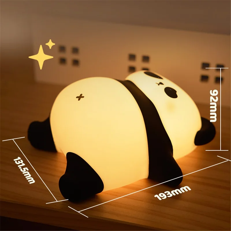 A008 Cute Panda Soft Silicone Night Lamp Rechargeable Bedside LED Tap Light (CE, ROHS, FCC, CPC Certified)