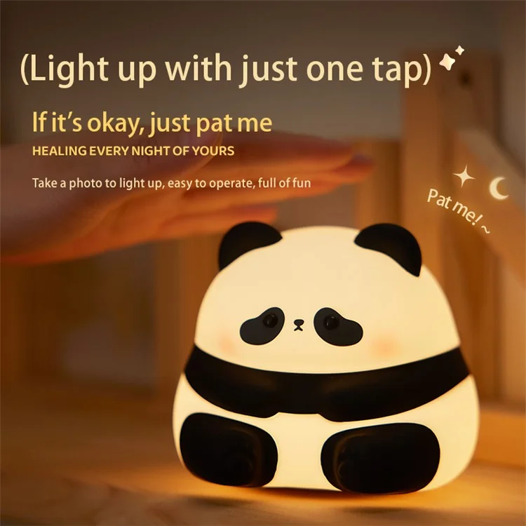 Cute Panda Shape Nursery Light Bedside Lamp Timing Silicone Touch Light (CE / RoHS / FCC / CPC)