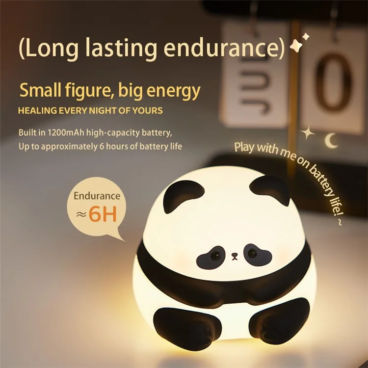 Cute Panda Shape Nursery Light Bedside Lamp Timing Silicone Touch Light (CE / RoHS / FCC / CPC)